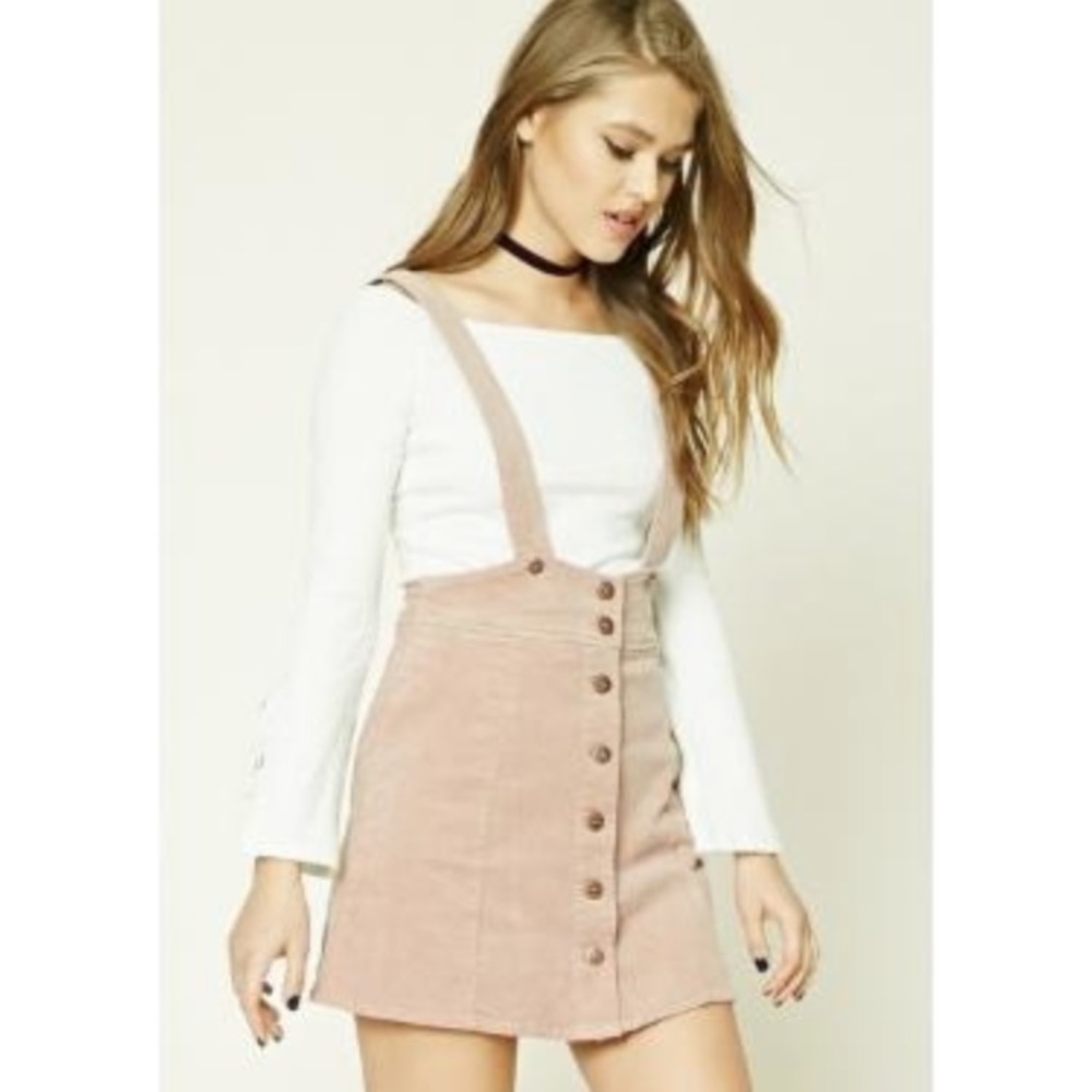 Overall suspended corduroy skirt